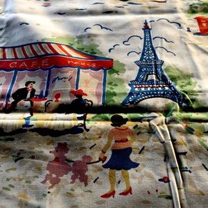 2.66 yd upholstery fabric lot uncut piece Paris London Venice scenes European